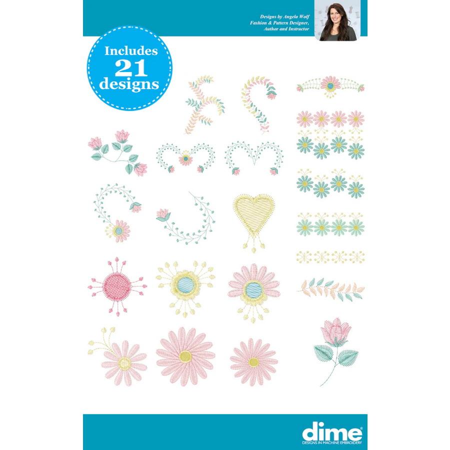 DIME Angela Wolf - Whimsical Embroidery Collection (Physical or Download Copy Available)