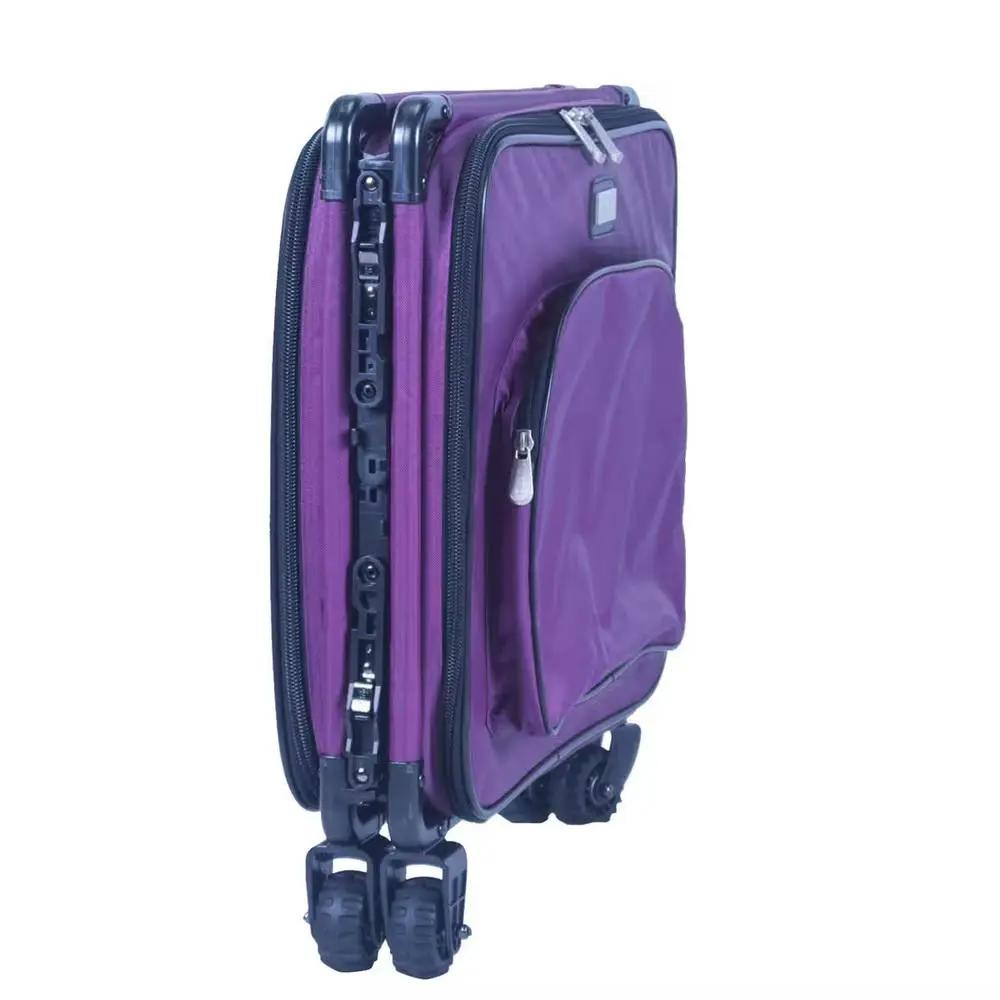 Tutto 17in serger on wheels luggage, purple with front zip pocket