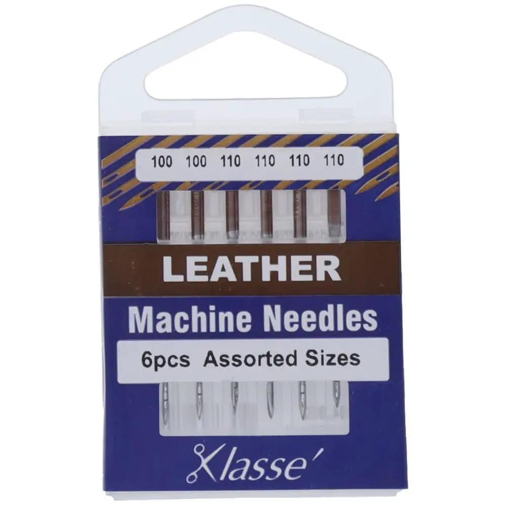 Klasse Leather Needles Assorted Sizes (100/16 & 110/18) 6pk - Sewingmachinesplus.com
