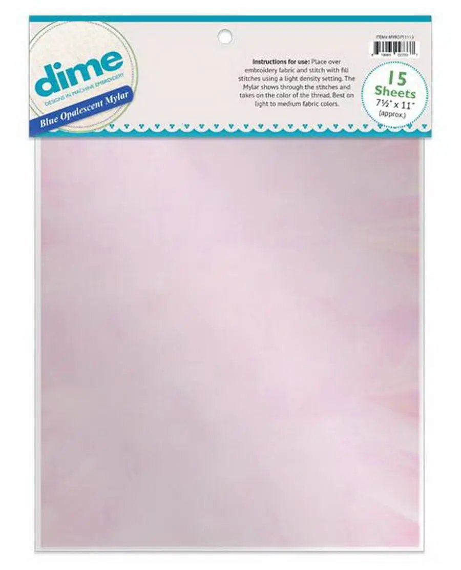 DIME Blue Opalescent Mylar sheets, 7.5 x 11 in, 15-sheet pack