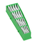 SEBO HEPA service box filter bags in green plastic housing for Airbelt C Series vacuums