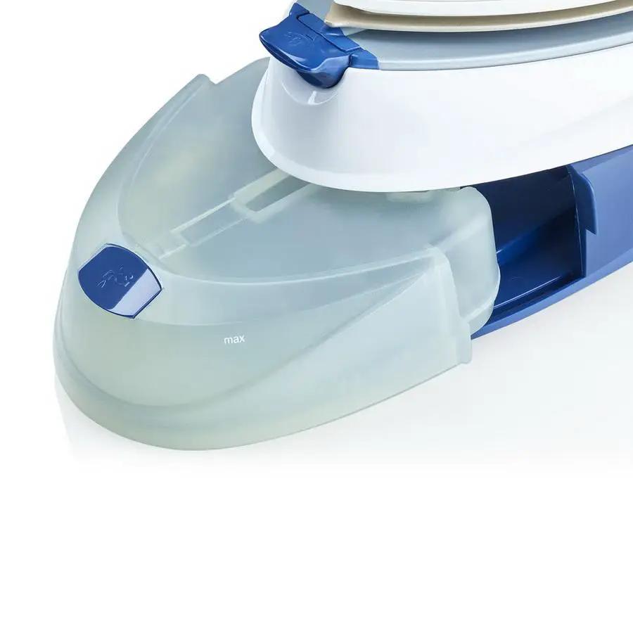 Reliable Maven 120IS ironing system in blue and white with translucent water tank