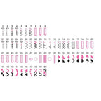 EverSewn Sparrow 30S sewing machine stitch pattern chart with pink and black icons