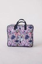 Bluefig Quilter Deluxe Combo bag Maisy floral pattern with navy handles