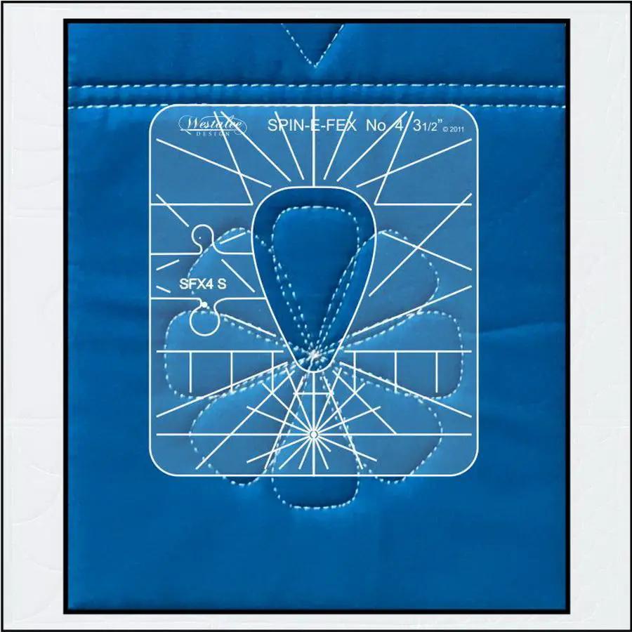 Ruler Work Kit by Sew Steady, blue Westalee template with white guide lines.