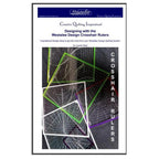 Ruler Work Kit from Sew Steady with Westalee crosshair rulers in neon green and purple.