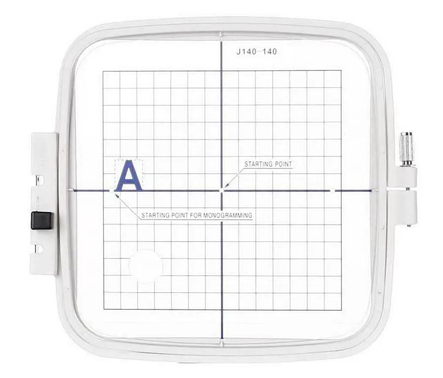 Embroidery hoop, Sew Tech JA801, 140x140 mm square metal frame with grid lines