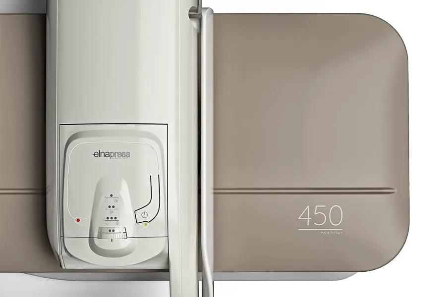 Elnapress EP450 Steam Press by Elna, cream body with taupe pressing plate.