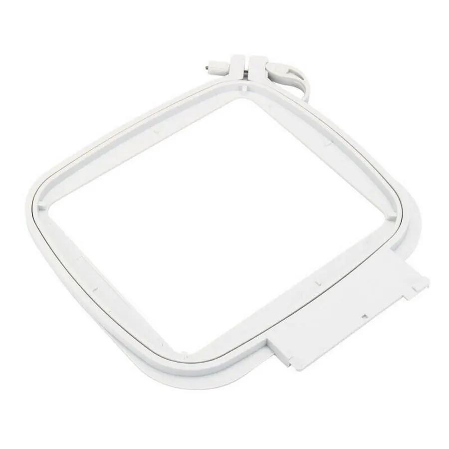 Sew Tech embroidery hoop, white plastic square frame, 120mm x 120mm