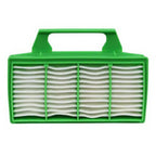 SEBO service box for Airbelt K Series machines, green plastic case with four white pleated filter bags