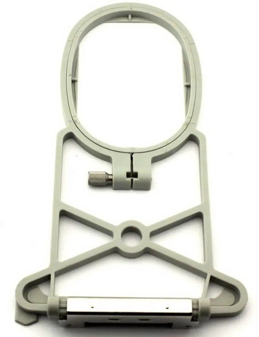 Sew Tech embroidery hoop 40mm x 60mm, gray plastic frame with screw clamp