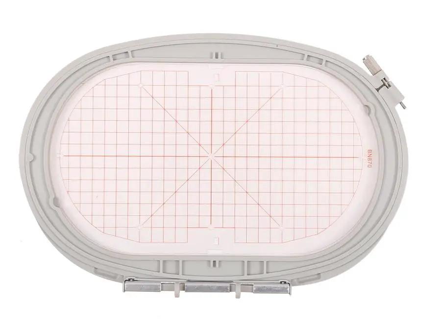 Sew Tech embroidery hoop 145mm x 255mm BN870, gray oval frame with grid embroidery area