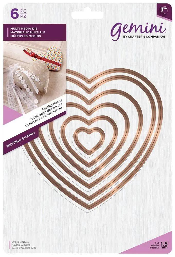 Gemini Multi Media Metal Die - Nesting Hearts - Sewingmachinesplus.com