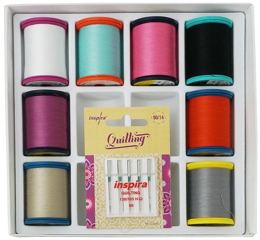 Set of colorful thread spools
