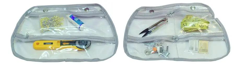 Bluefig Satchel Accessories Bag set: two clear zippered pouches containing tools