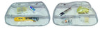 Bluefig Satchel Accessories Bag set: two clear zippered pouches containing tools