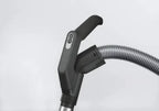 SEBO AIRBELT D4 Premium canister vacuum, black, with flexible hose and wand.
