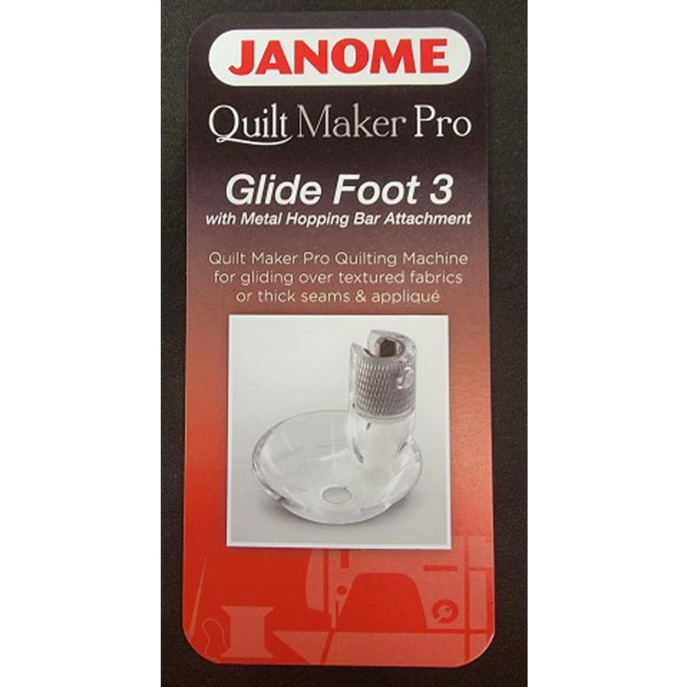 Janome Quilt Maker Pro Glide Foot 3 w/ Metal Hopping Bar Attachment - Sewingmachinesplus.com