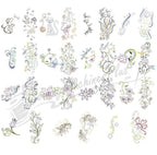 Embroidery design set Jazzy Jeans #2 by Dakota Collectibles, featuring pastel floral motifs and playful animal designs.
