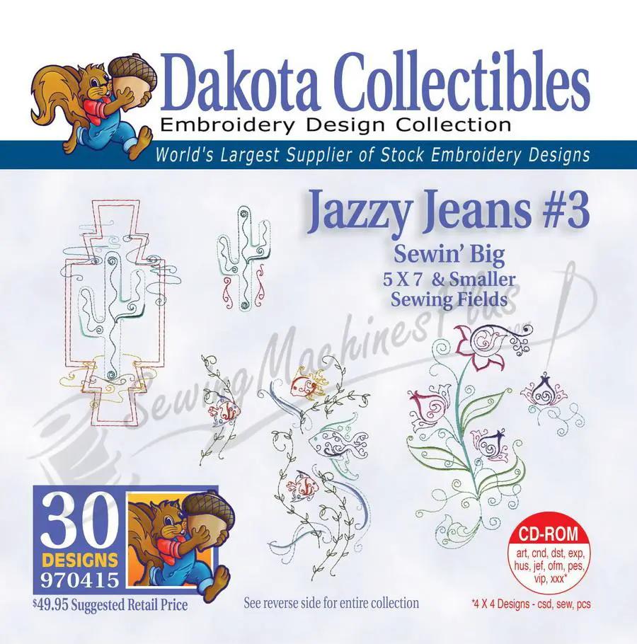 Jazzy Jeans 3 Embroidery Designs CD-ROM with 30 designs by Dakota Collectibles