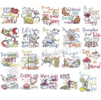 Embroidery design set: Cookin Up Fun 970432 by Dakota Collectibles with colorful kitchen motifs.