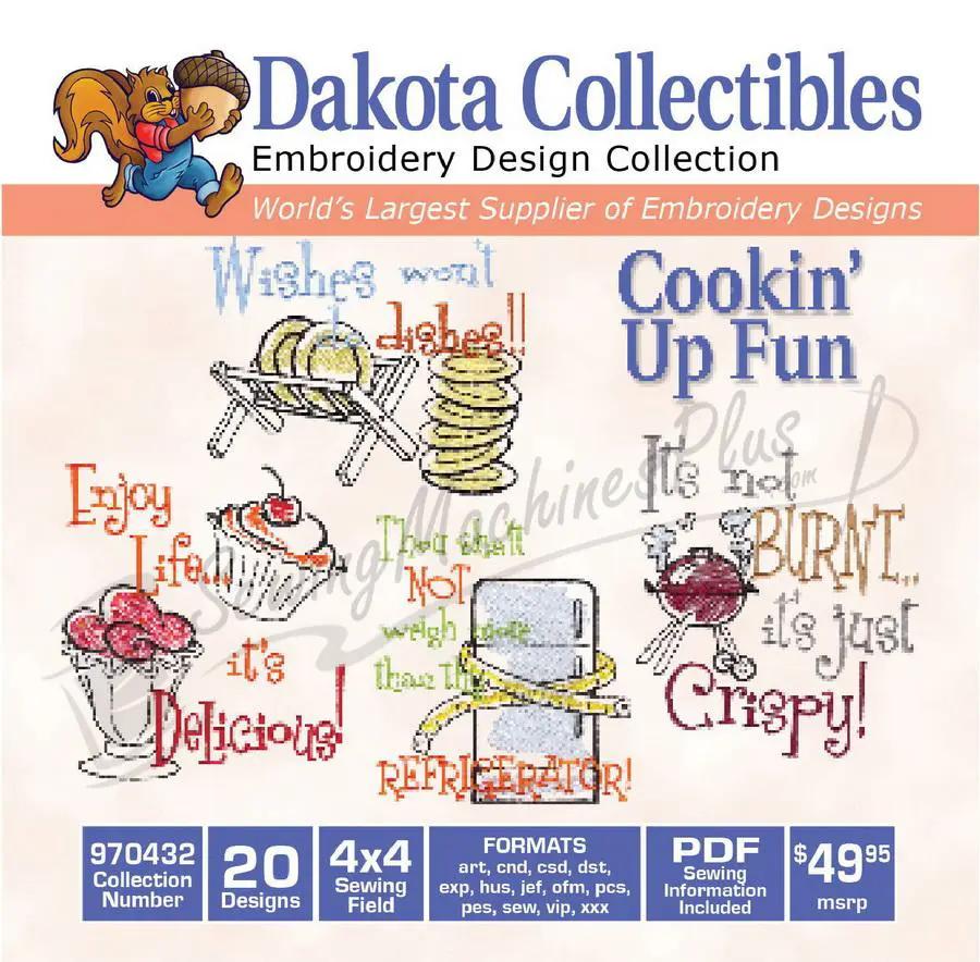Embroidery design collection Dakota Collectibles Cookin Up Fun; 20 designs for 4x4 sewing field
