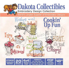 Embroidery design collection Dakota Collectibles Cookin Up Fun; 20 designs for 4x4 sewing field