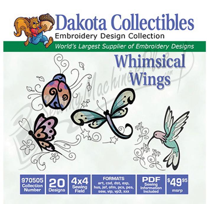 Dakota Collectibles Whimsy Wings 20 4x4 (970505) - Sewingmachinesplus.com