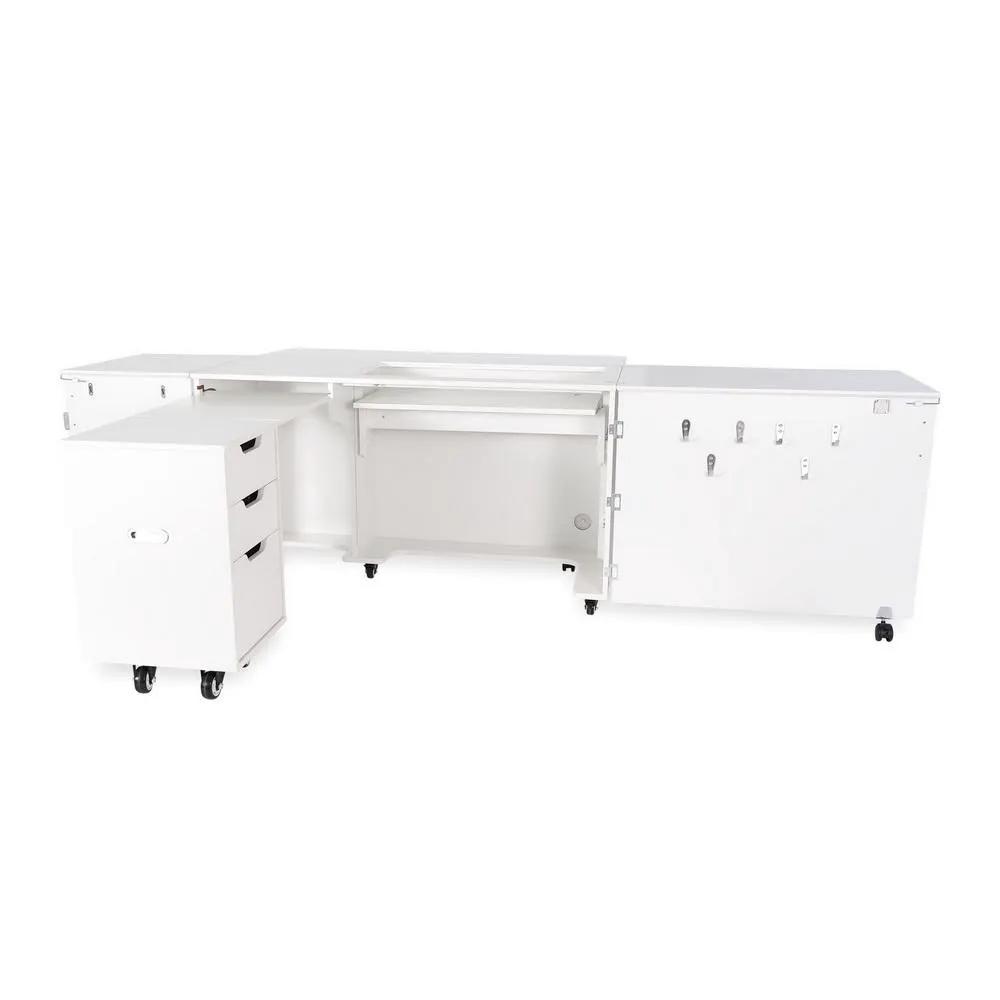 Kangaroo Sewing Furniture Outback XL Hydraulic Lift Sewing Cabinet (Available in Teak, White or Gray) - Sewingmachinesplus.com
