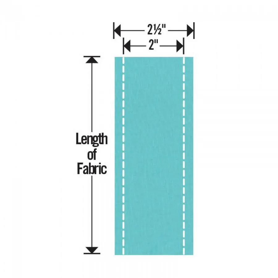 Sizzix Bigz XL 25in Die - Strips, 2 1/2-inch wide; blue fabric strip diagram for cutting machine dies