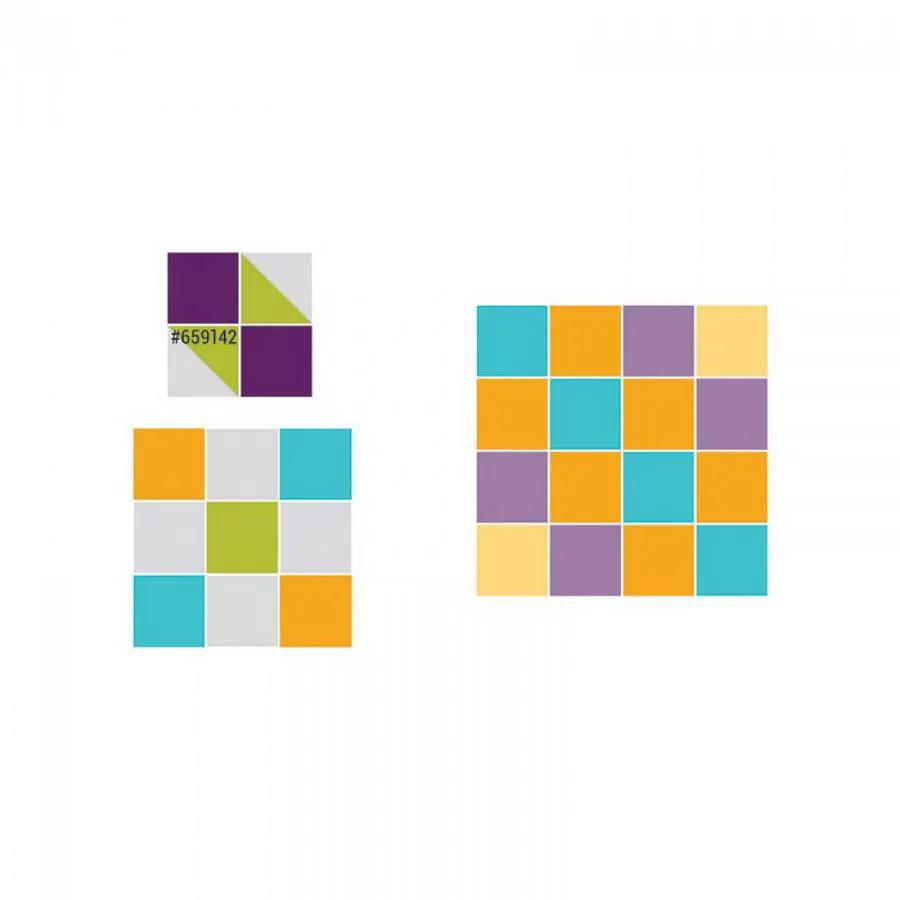 Sizzix Bigz Die Squares, 1 inch finished; cutting machine die for colorful 1 inch square pieces, shown in two views