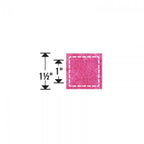 Sizzix Bigz Die Squares, 1" finished; pink patterned square with white dashed inner cut area