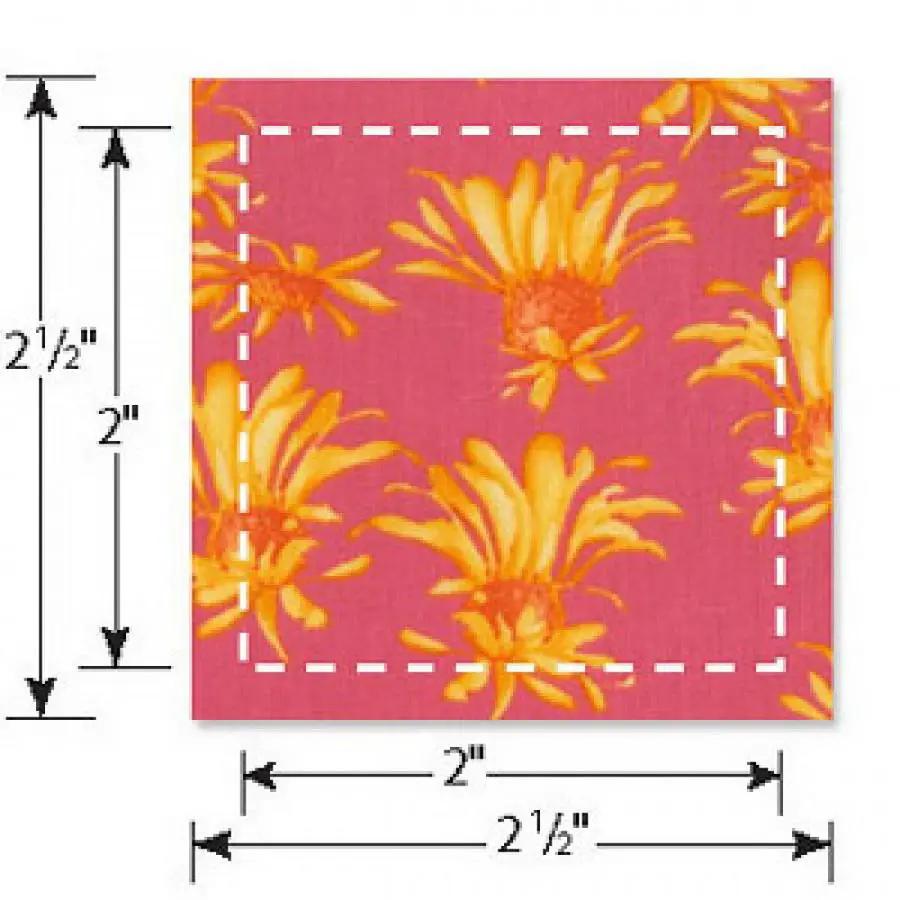Sizzix Bigz L Die - Squares, 2in finished (2.5in unfinished), pink floral fabric