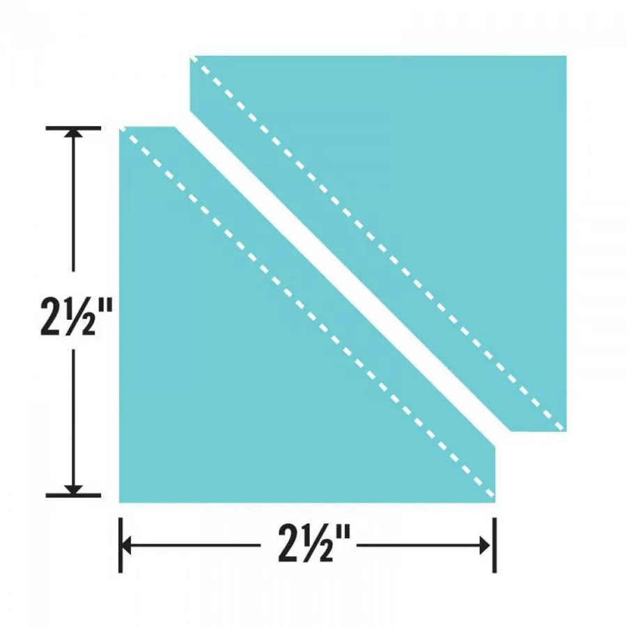 Sizzix Bigz Die Half-Square Triangles, 2 1/2 inch assembled square in turquoise