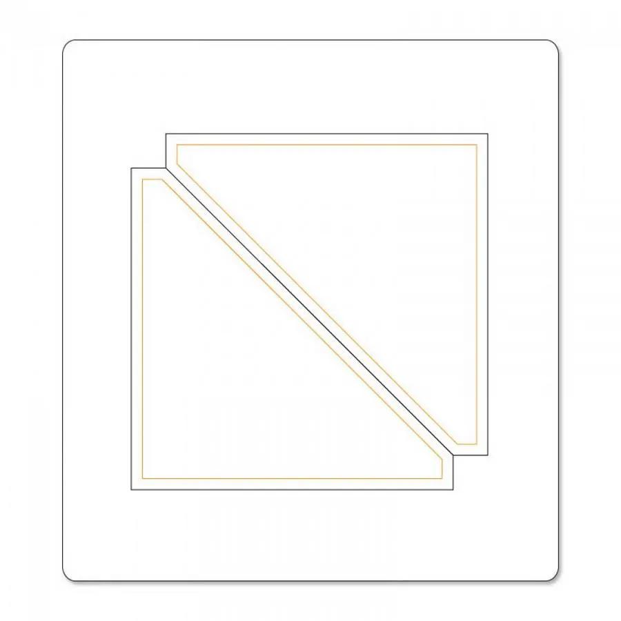 Sizzix Bigz Die Half-Square Triangles, 3 1/2 inch assembled square, silver metal