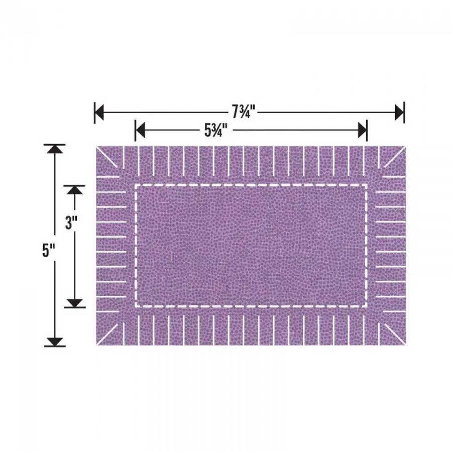 Sizzix Bigz L Rag Quilt Die, purple; finished 3 x 5.75 in rectangle, unfinished 5 x 7.75 in for Sizzix machines.