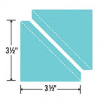 Sizzix Bigz Die - Half-Square Triangles, 3.5-inch assembled square; teal diagram