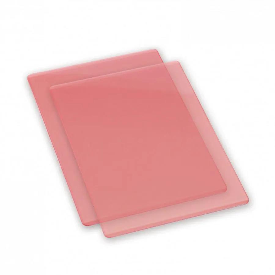 Sizzix Cutting Pads, Standard, 1 Pair; pink translucent plastic for cutting machines