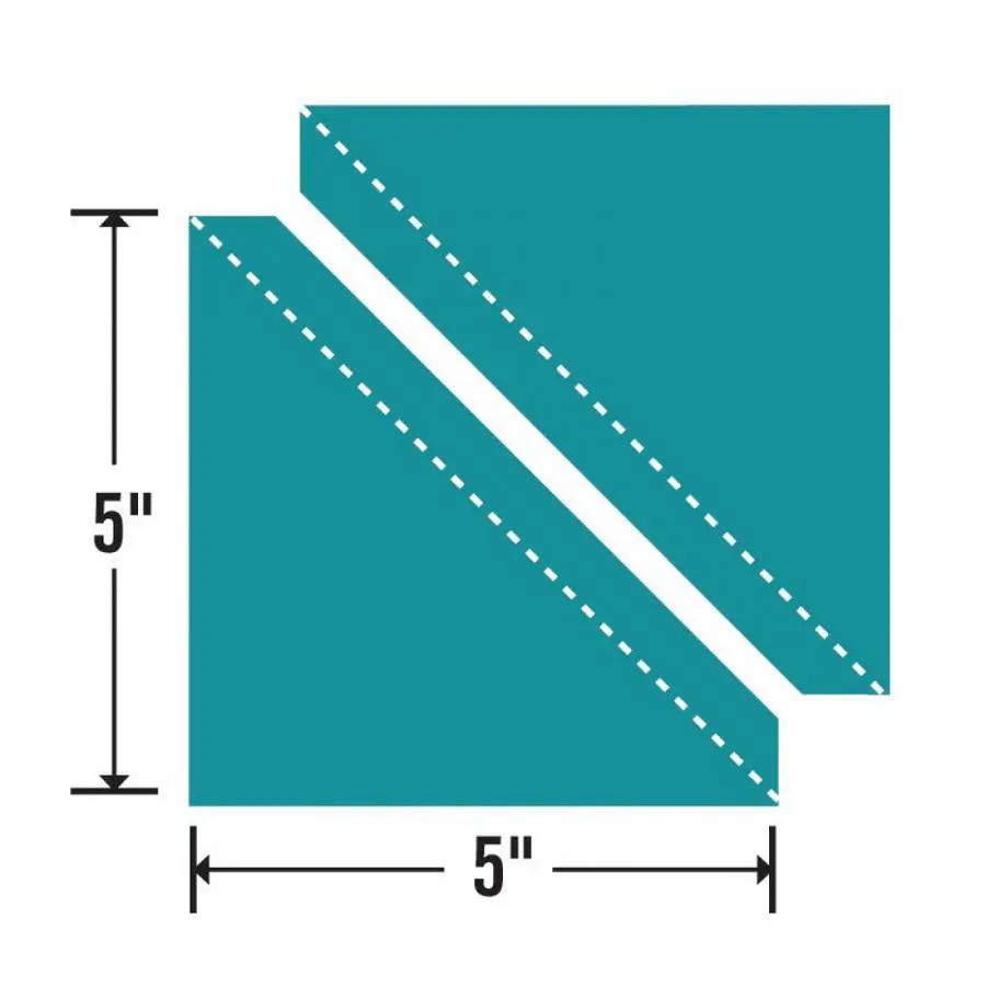 Sizzix Bigz L Die Half-Square Triangles, 5-inch assembled square, teal for cutting machines.