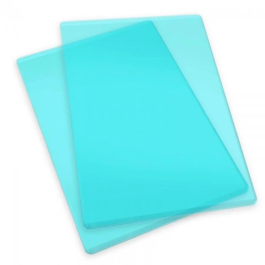 Sizzix cutting pads, standard 1 pair, turquoise blue plastic inserts for die-cutting machines by Sizzix