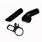 Dust Care 2 in 1 Corded Stick Vacuum attachments: black brush head, slim wand, and circular mounting bracket