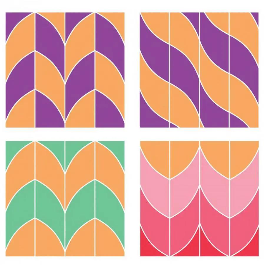 Sizzix Bigz XL Die - Curved Braid; four panels in orange and purple