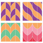 Sizzix Bigz XL Die - Curved Braid; four panels in orange and purple
