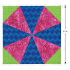 Sizzix Bigz L Kaleidoscope Die, 6.5 inch assembled; pink, blue and lime-green kaleidoscope pattern