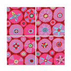 Sizzix Bigz Die Squares, 1 inch finished; four pink floral quilt-square panels