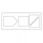 Sizzix Bigz XL Die Rocking the House plate with three outlined shapes: tag, square, and diagonal-split square.