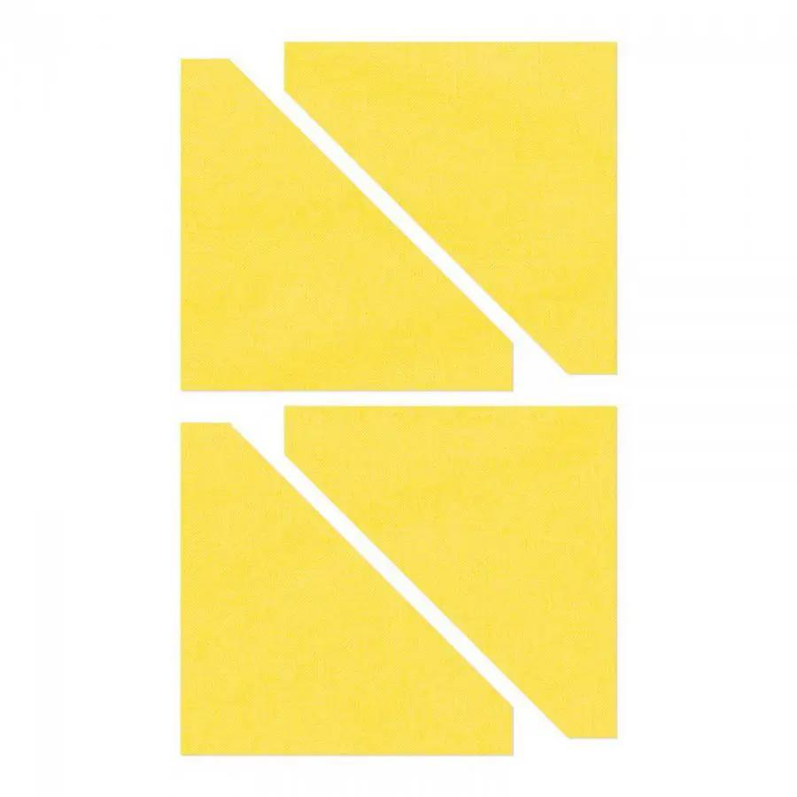 Sizzix Bigz Die Half-Square Triangles, two yellow assembled squares, 2 1/2 inch