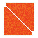 Sizzix Bigz Die half-square triangles, 4 1/2in assembled square in orange dotted pattern