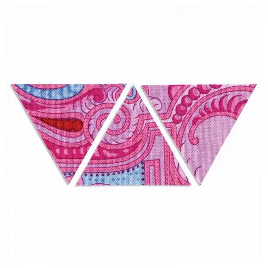 Sizzix Bigz Die Triangles set; three equilateral cutting dies in pink paisley pattern