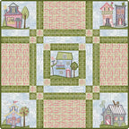 Embroidery designs by Anita Goodesign: Free Motion Frenzy Premium Plus PRPL02 quilt pattern with pastel houses
